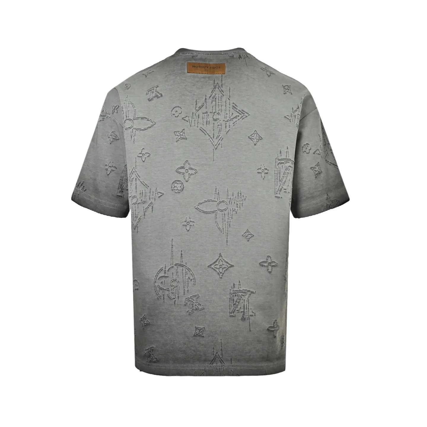 Louis Vuitton/Louis Vuitton presbyopia burnt flower washed distressed short sleeves
